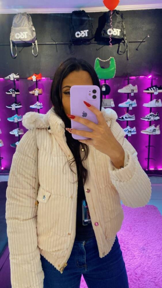 JAQUETA PUFFER CANELADA BRANCA