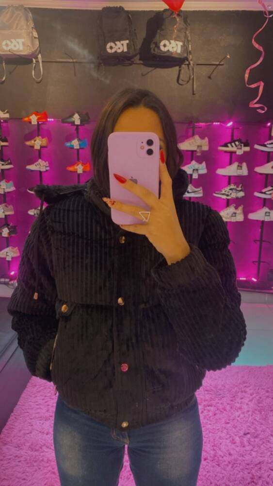 JAQUETA PUFFER CANELADA PRETO