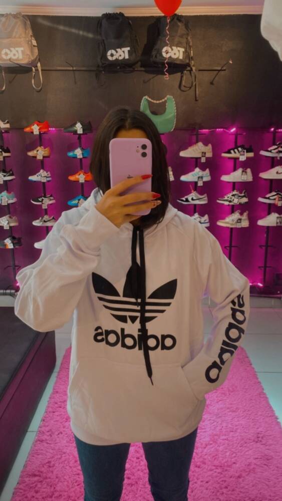 MOLETOM  CANGURU ADIDAS BRANCO