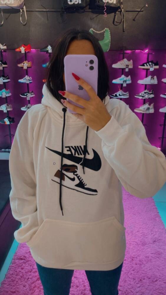 MOLETOM CANGURU DA NIKE BRANCO